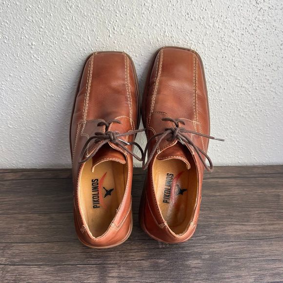 Pikolinos Oxford Lace Up Dress Shoes Brown‎ Leather Mens Size 8.5 / 42 Lace Up - Picture 4 of 6